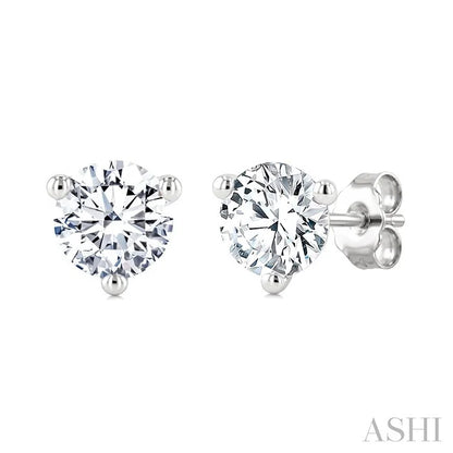 Round Shape Martini Diamond Stud Earrings