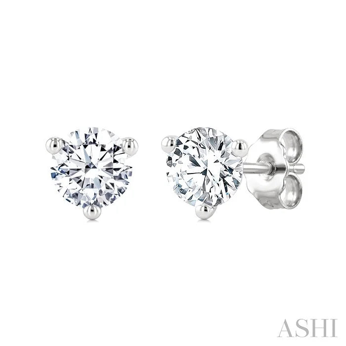 Round Shape Martini Diamond Stud Earrings