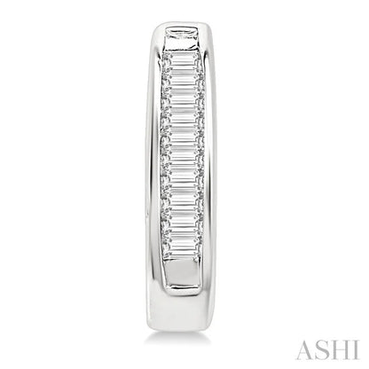 Channel Set Baguette Diamond Huggie Earrings