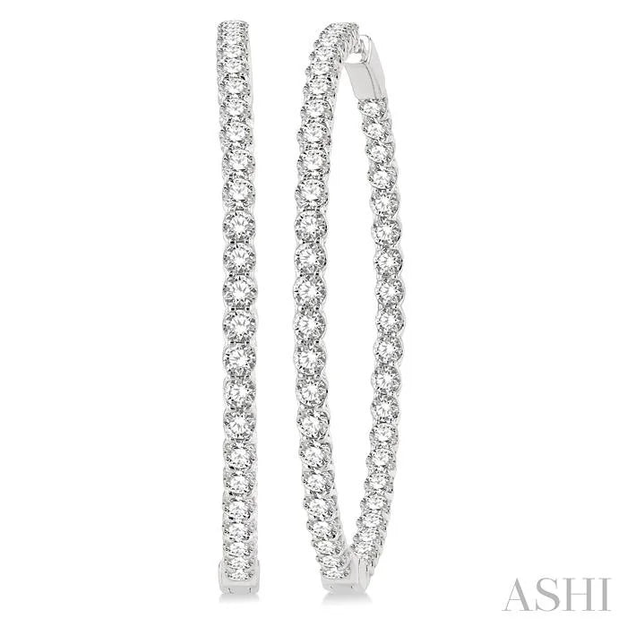 Inside-Out Diamond Round Hoop Earrings