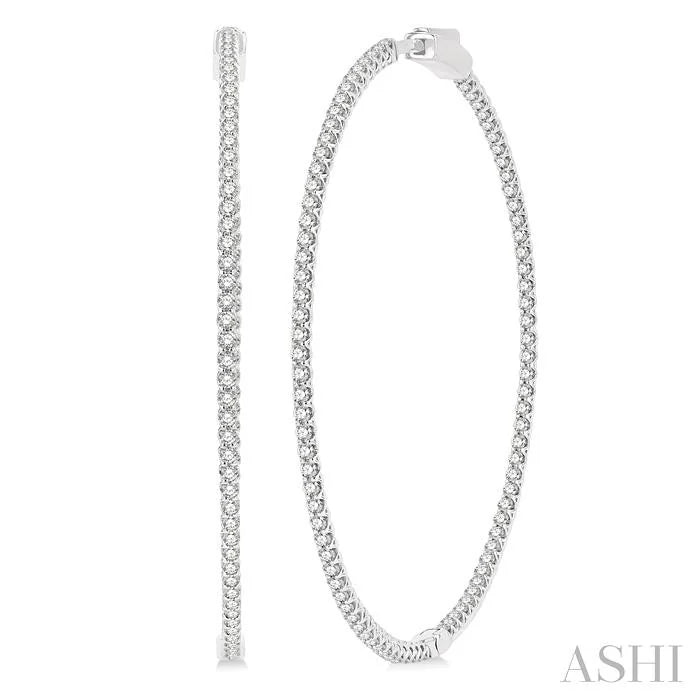 Inside-Out Diamond Round Hoop Earrings