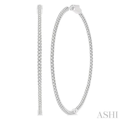 Inside-Out Diamond Round Hoop Earrings