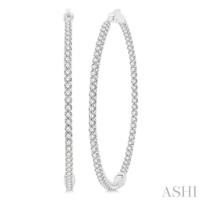 Inside-Out Diamond Round Hoop Earrings