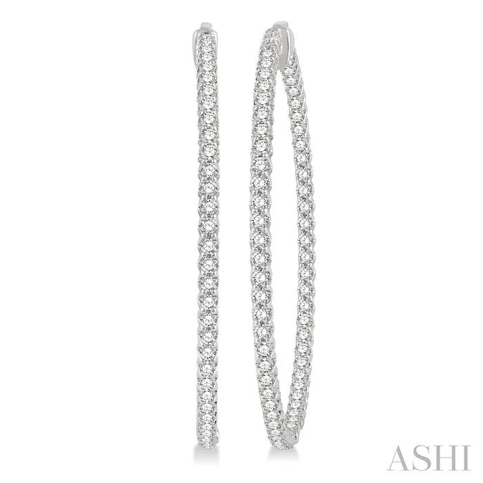 Inside-Out Diamond Round Hoop Earrings
