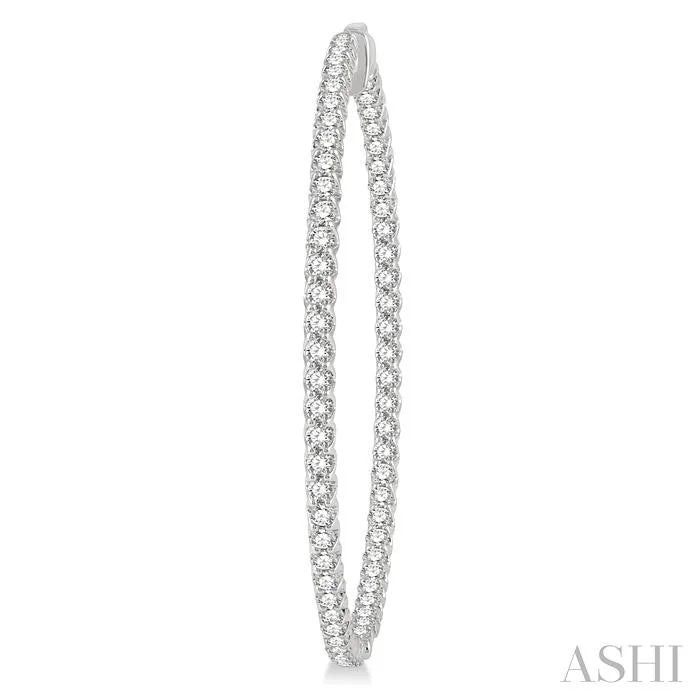 Inside-Out Diamond Round Hoop Earrings