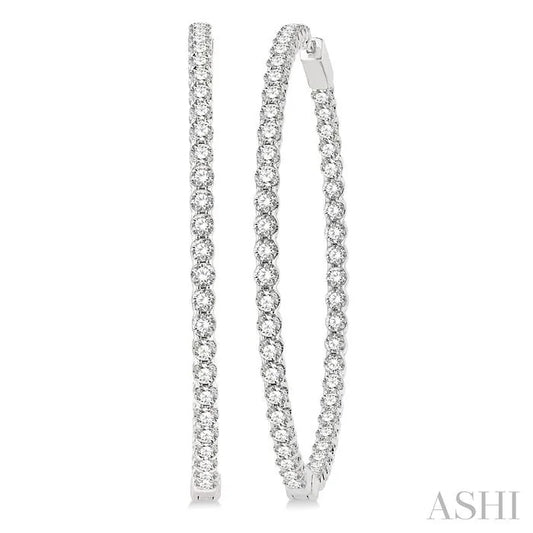 Inside-Out Diamond Round Hoop Earrings