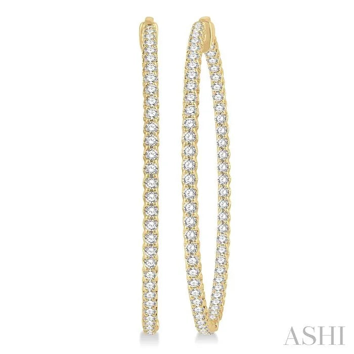 Inside-Out Diamond Round Hoop Earrings