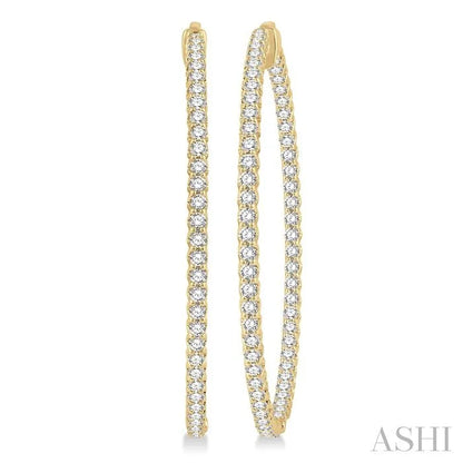 Inside-Out Diamond Round Hoop Earrings