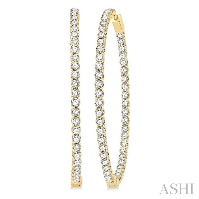 Inside-Out Diamond Round Hoop Earrings