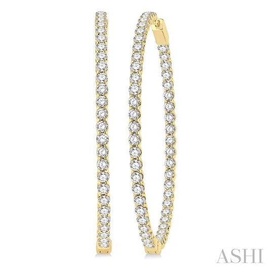 Inside-Out Diamond Round Hoop Earrings