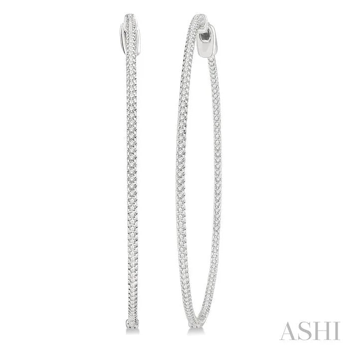 Inside-Out Diamond Round Hoop Earrings