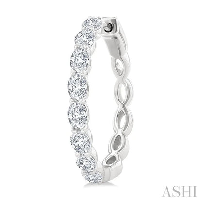 Oval Shape Diamond Fashion Hoop Earrings