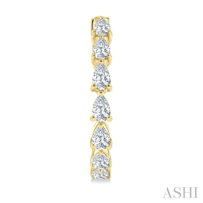Pear Shape North-South Diamond Fashion Hoop Earrings