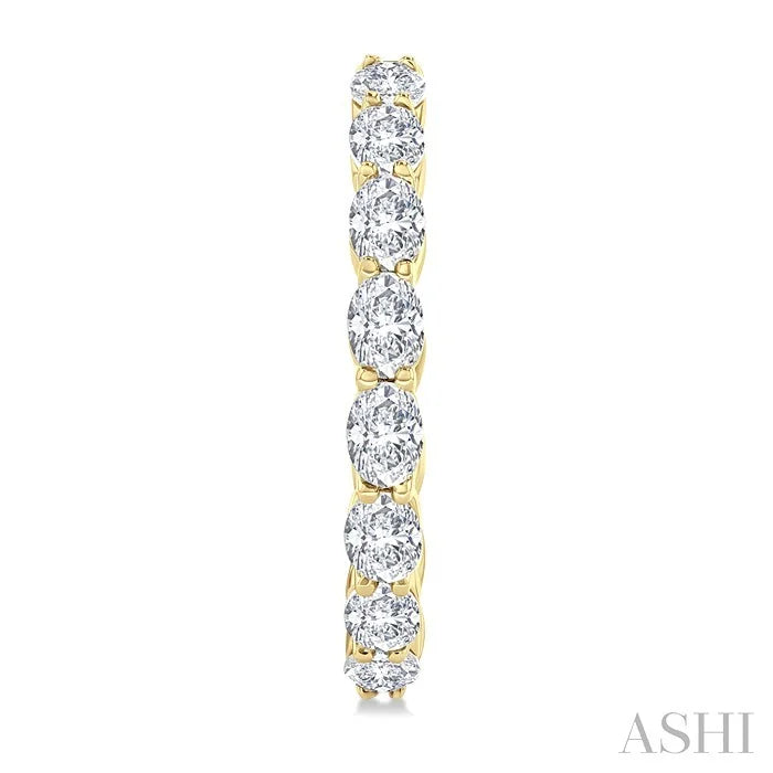 Oval Shape Diamond Fashion Hoop Earrings