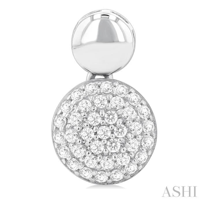 Pave-Set Round Shape Diamond Fashion Earrings