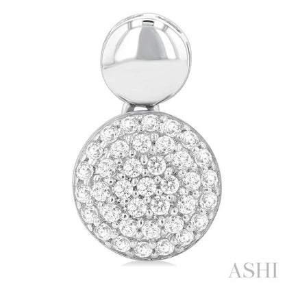 Pave-Set Round Shape Diamond Fashion Earrings