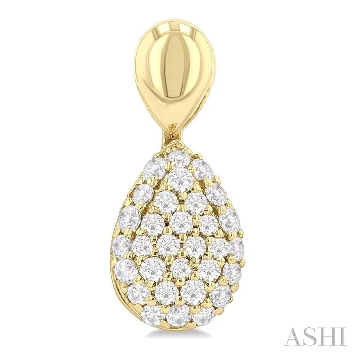 Pave-Set Pear Shape Diamond Fashion Earrings