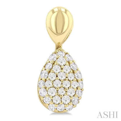 Pave-Set Pear Shape Diamond Fashion Earrings