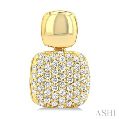 Pave-Set Cushion Shape Diamond Fashion Earrings
