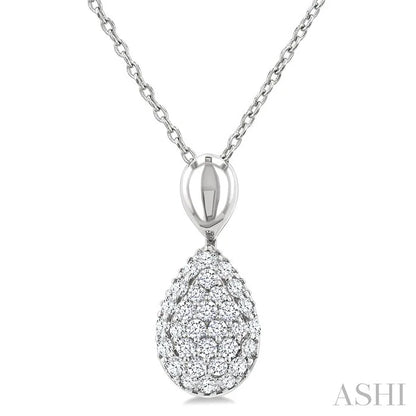 Pave-Set Pear Shape Diamond Fashion Pendant