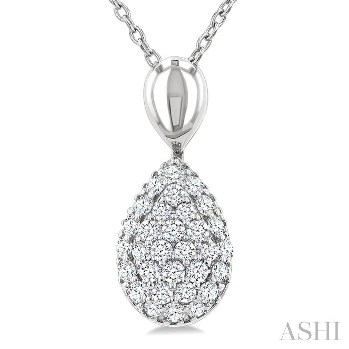 Pave-Set Pear Shape Diamond Fashion Pendant