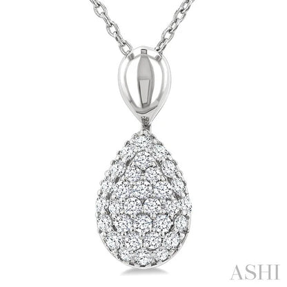 Pave-Set Pear Shape Diamond Fashion Pendant