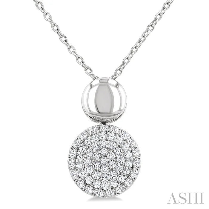 Pave-Set Round Shape Diamond Fashion Pendant