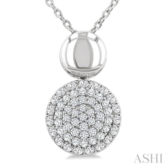 Pave-Set Round Shape Diamond Fashion Pendant