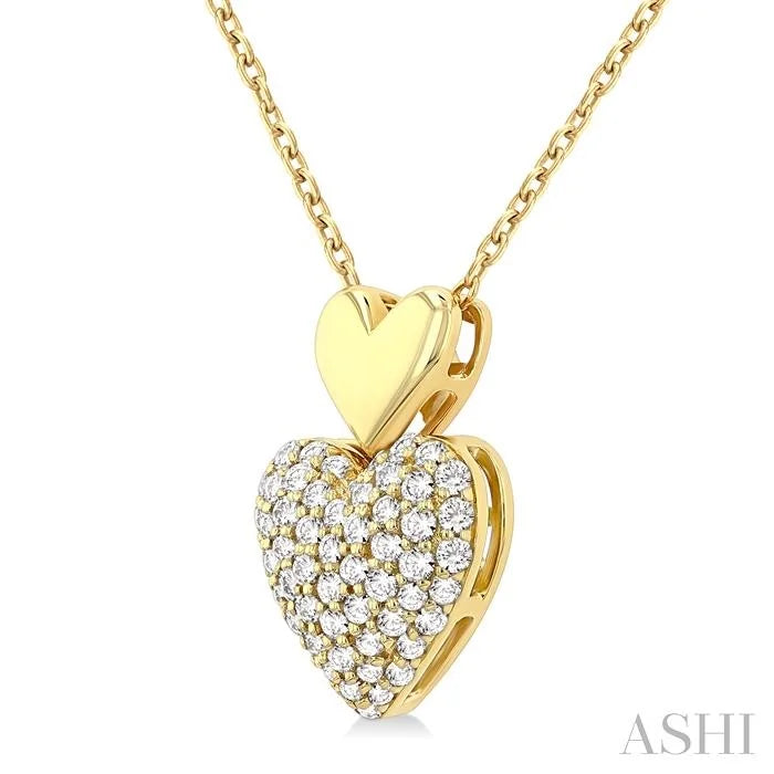 Pave-Set Heart Shape Diamond Fashion Pendant