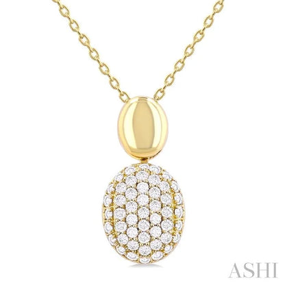 Pave-Set Oval Shape Pave Diamond Fashion Pendant