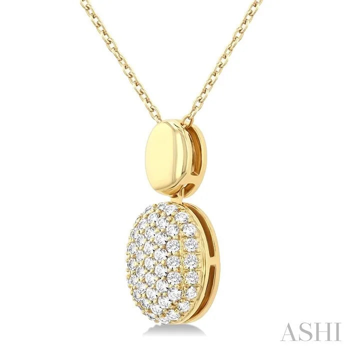 Pave-Set Oval Shape Pave Diamond Fashion Pendant