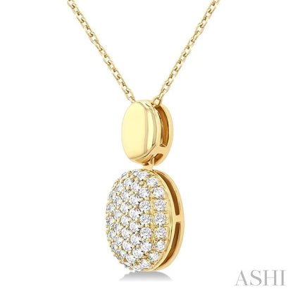 Pave-Set Oval Shape Pave Diamond Fashion Pendant