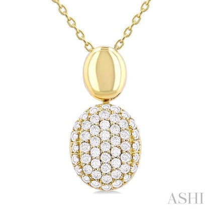 Pave-Set Oval Shape Pave Diamond Fashion Pendant