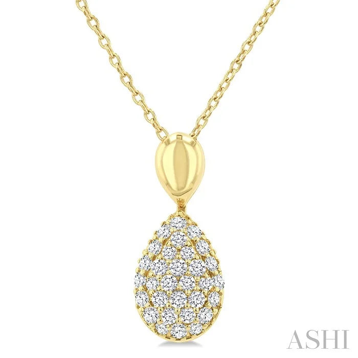 Pave-Set Pear Shape Diamond Fashion Pendant