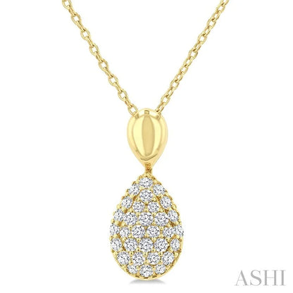 Pave-Set Pear Shape Diamond Fashion Pendant