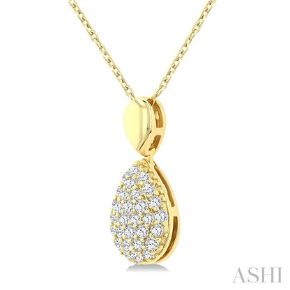 Pave-Set Pear Shape Diamond Fashion Pendant