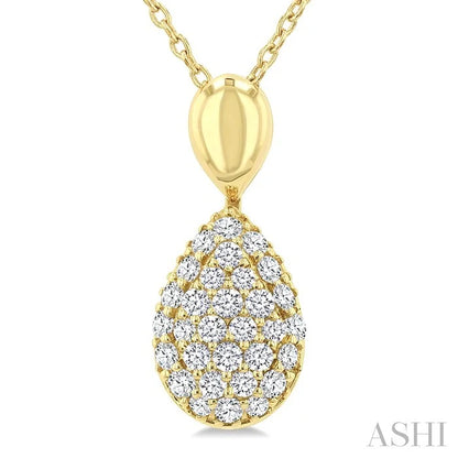 Pave-Set Pear Shape Diamond Fashion Pendant