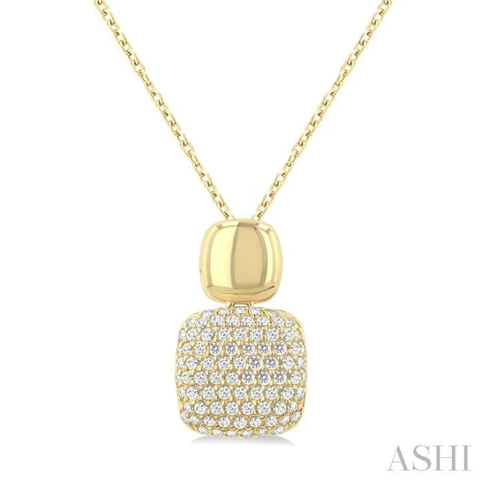 Pave-Set Cushion Shape Diamond Fashion Pendant