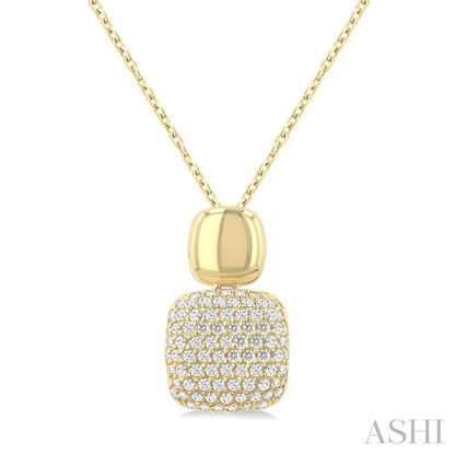 Pave-Set Cushion Shape Diamond Fashion Pendant
