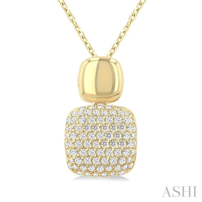 Pave-Set Cushion Shape Diamond Fashion Pendant