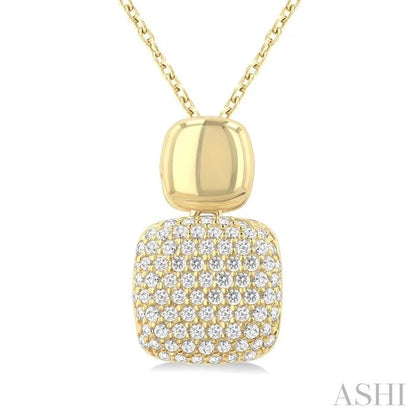 Pave-Set Cushion Shape Diamond Fashion Pendant