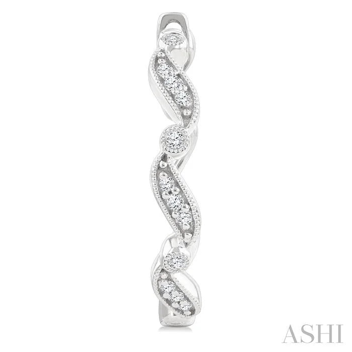 Wave Diamond Fashion Hoop Earrings
