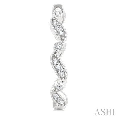 Wave Diamond Fashion Hoop Earrings