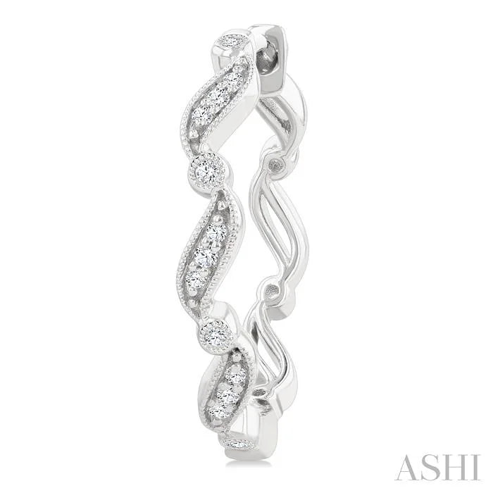 Wave Diamond Fashion Hoop Earrings