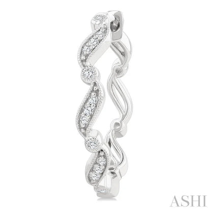 Wave Diamond Fashion Hoop Earrings