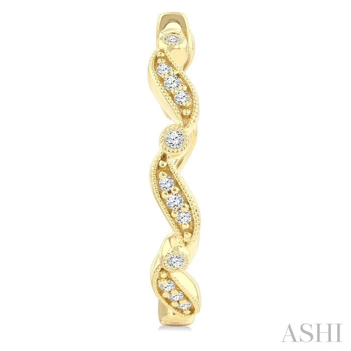 Wave Diamond Fashion Hoop Earrings