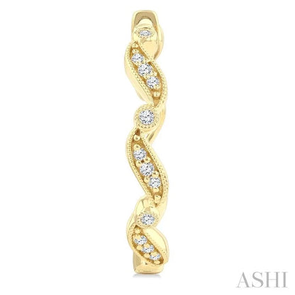 Wave Diamond Fashion Hoop Earrings