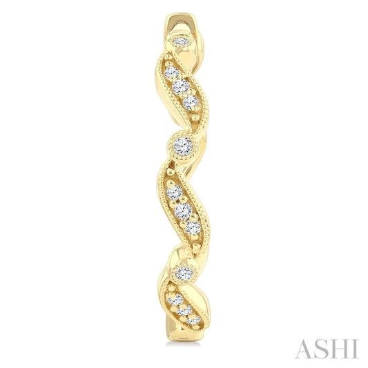 Wave Diamond Fashion Hoop Earrings
