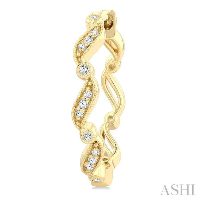 Wave Diamond Fashion Hoop Earrings