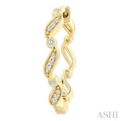 Wave Diamond Fashion Hoop Earrings